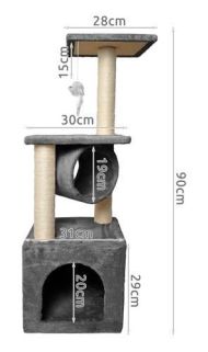 Škrabadlo pro kočky 90 cm šedé 9480