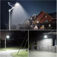 Solární pouliční lampa 500 LED panel + držák a dálkové ovládání premium IP66 800W