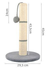 Škrabadlo pro kočky - sloupek s hračkou 45cm šedý