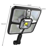 Pouliční osvětlení solární 220 LED COB, IP65, 8 W, černé Izoxis 22736