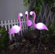 Zahradní solární lampa plameňák 3 ks Gardlov 21151